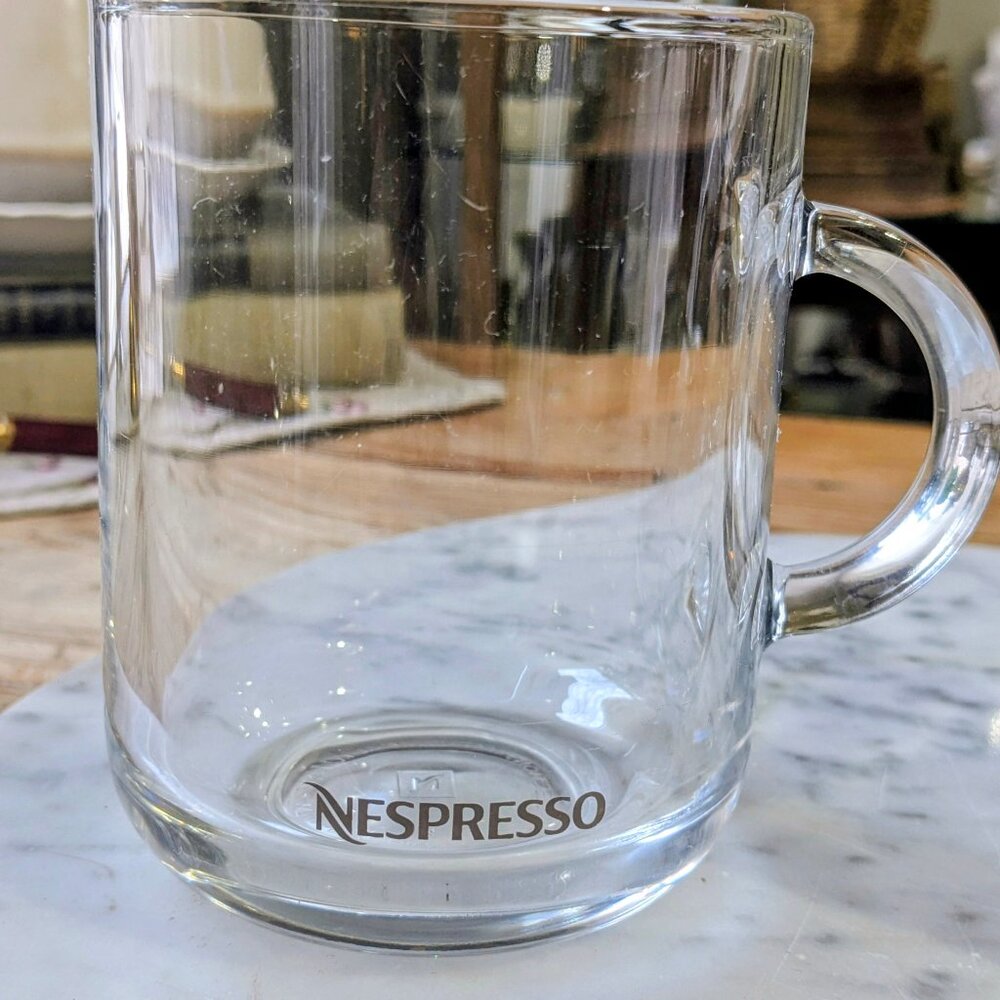 Pair of Nespresso Vertuo Espresso / Latte Clear Coffee Mugs - Picture 3 of 5